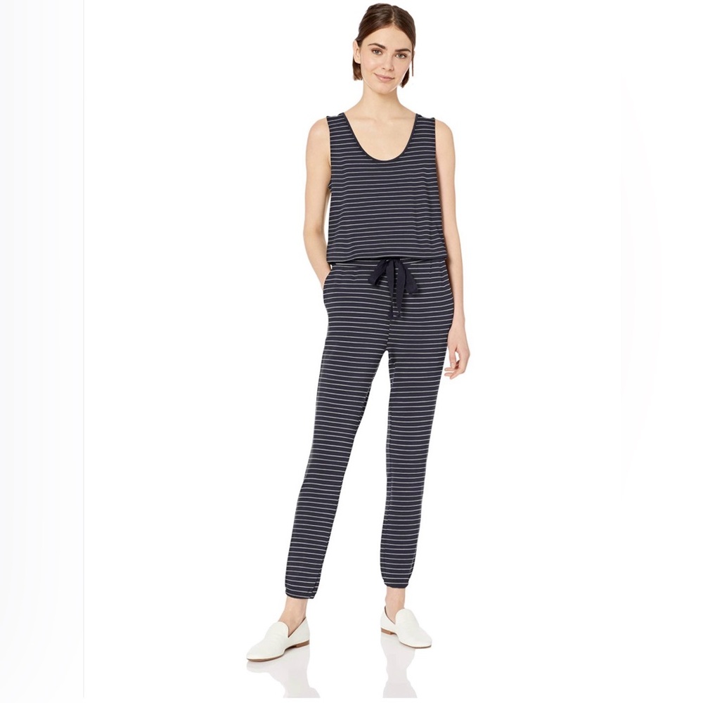 Aerie Navy Striped Jumpsuit